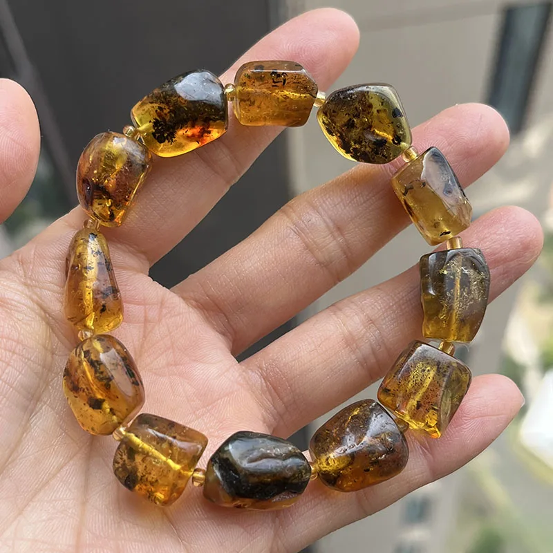 Plant Amber Bracelet Wholesale Original Unique Designer Diy Beads Good Fragrance Mineral Natural Stone Healing Jewelry Supplier