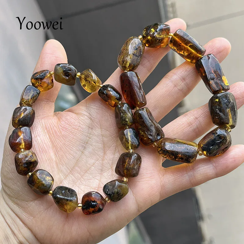 Plant Amber Bracelet Wholesale Original Unique Designer Diy Beads Good Fragrance Mineral Natural Stone Healing Jewelry Supplier