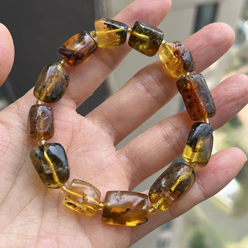 Plant Amber Bracelet Wholesale Original Unique Designer Diy Beads Good Fragrance Mineral Natural Stone Healing Jewelry Supplier