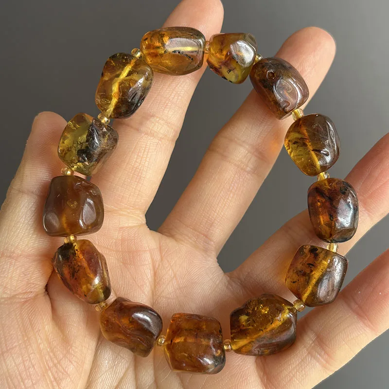 Plant Amber Bracelet Wholesale Original Unique Designer Diy Beads Good Fragrance Mineral Natural Stone Healing Jewelry Supplier