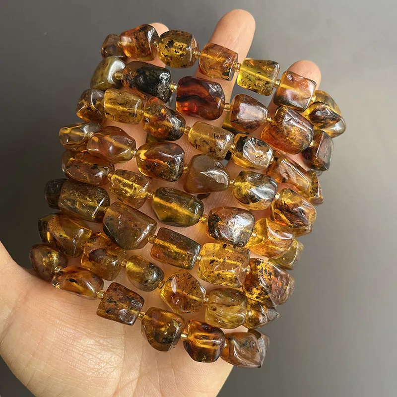 Plant Amber Bracelet Wholesale Original Unique Designer Diy Beads Good Fragrance Mineral Natural Stone Healing Jewelry Supplier
