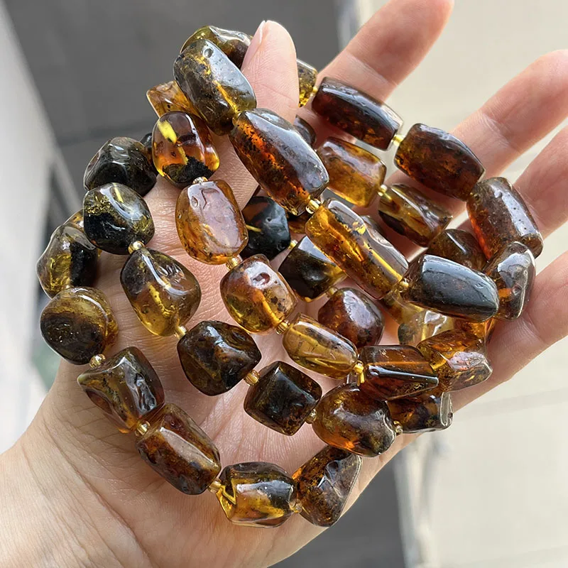 Plant Amber Bracelet Wholesale Original Unique Designer Diy Beads Good Fragrance Mineral Natural Stone Healing Jewelry Supplier