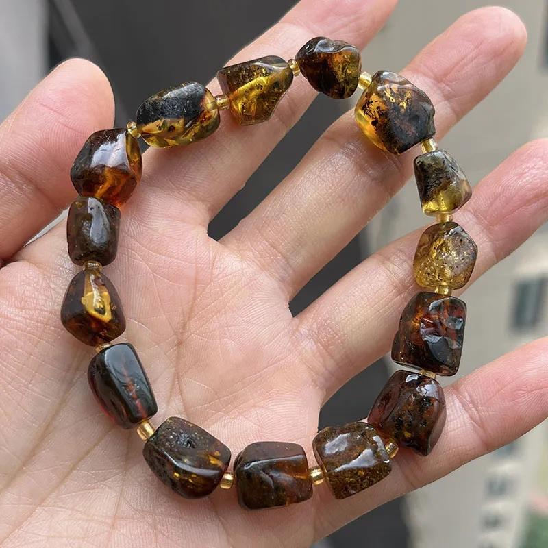 Plant Amber Bracelet Wholesale Original Unique Designer Diy Beads Good Fragrance Mineral Natural Stone Healing Jewelry Supplier