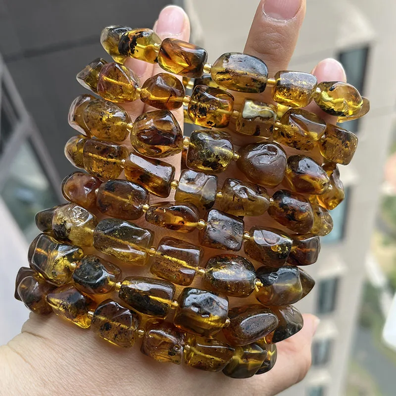 Plant Amber Bracelet Wholesale Original Unique Designer Diy Beads Good Fragrance Mineral Natural Stone Healing Jewelry Supplier