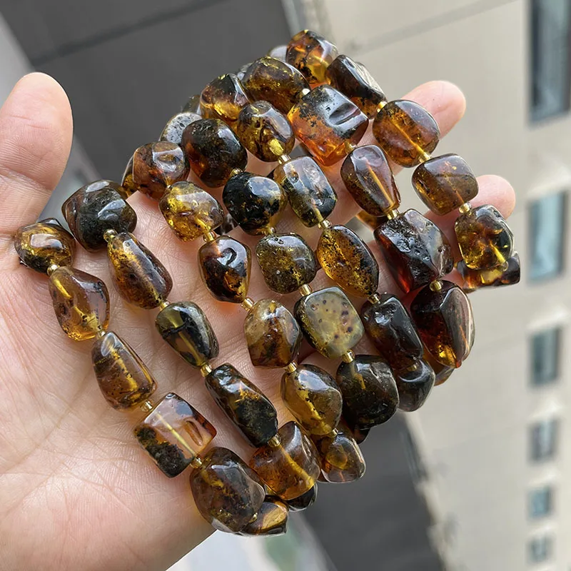 Plant Amber Bracelet Wholesale Original Unique Designer Diy Beads Good Fragrance Mineral Natural Stone Healing Jewelry Supplier