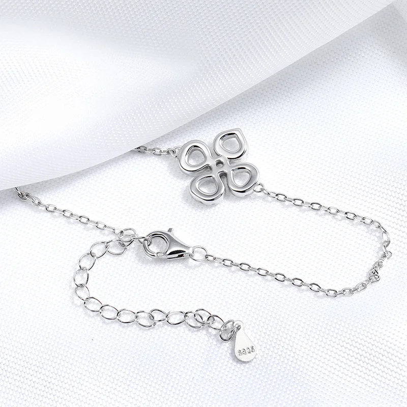 Smyoue Adjustable Flower Moissanite Bracelets for Women Certified Sparkling 18k Plated Ear Jewelry 100% 925 Sterling Silver