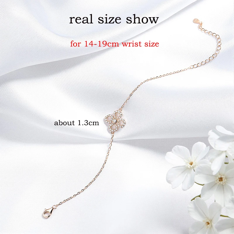 Smyoue Adjustable Flower Moissanite Bracelets for Women Certified Sparkling 18k Plated Ear Jewelry 100% 925 Sterling Silver