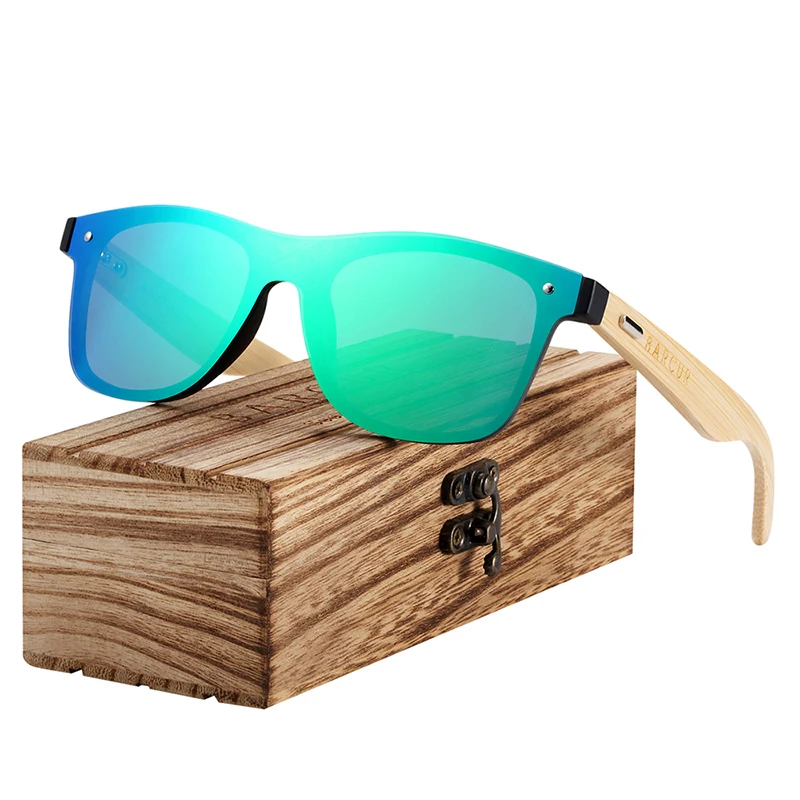 BARCUR Wood Glasses Bamboo Sunglasses Eyewear Accessories Female/Male Sunglasses Rimless for Men Glasses