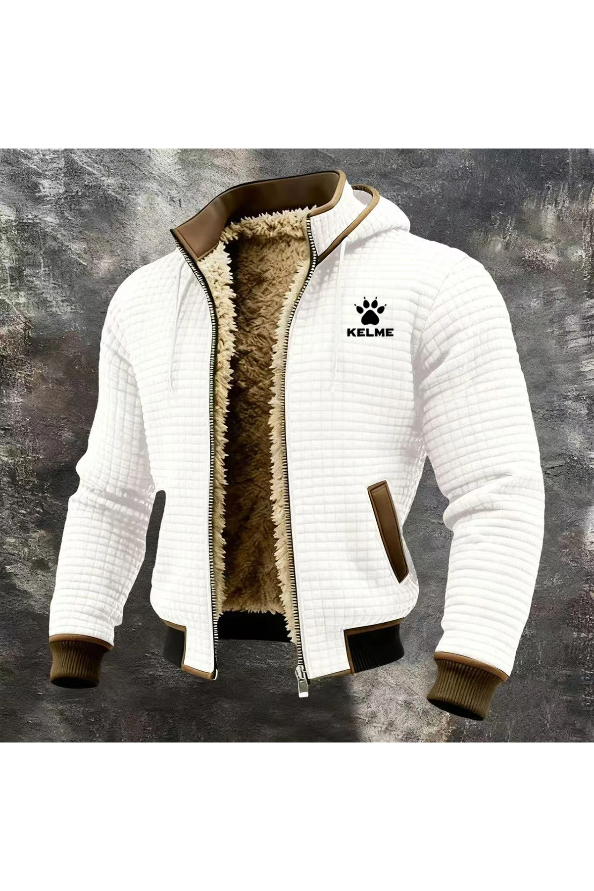 KELME's New Popular Autumn and Winter Hooded Jacket Showcases Figure, Cross-Border Checkered Hooded Sweatshirt for Men 519
