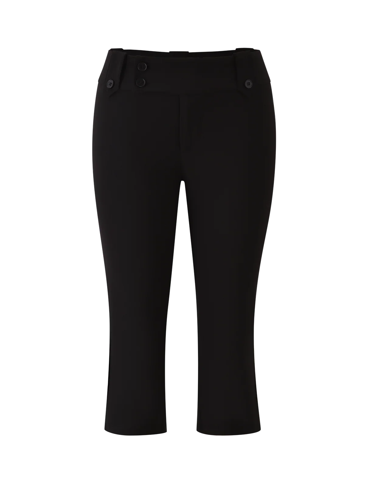 Tg Retro Low-Waist Black Cropped Pants, Slimming and Versatile Black Split-Crotch Casual Pants for Work, Hip-Hugging Black Suit Cropped Pants with Side Slits, Low-Waist Slim-Fit Capri Cropped Pants