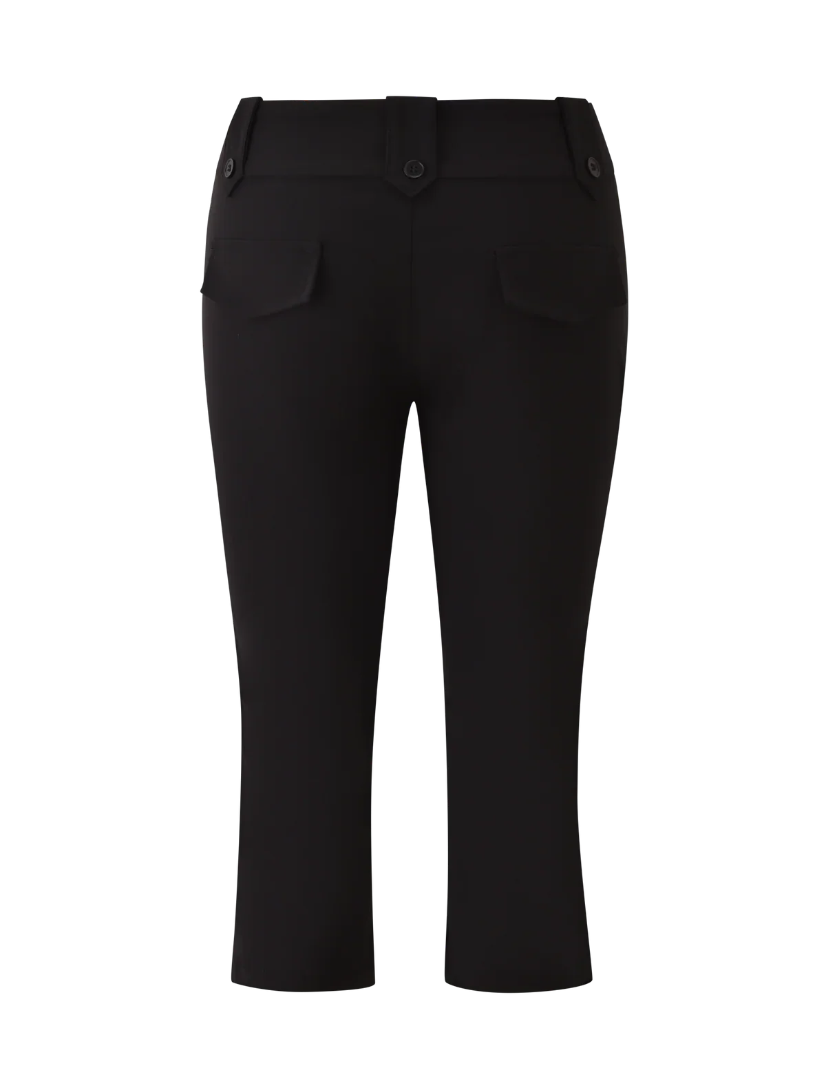 Tg Retro Low-Waist Black Cropped Pants, Slimming and Versatile Black Split-Crotch Casual Pants for Work, Hip-Hugging Black Suit Cropped Pants with Side Slits, Low-Waist Slim-Fit Capri Cropped Pants