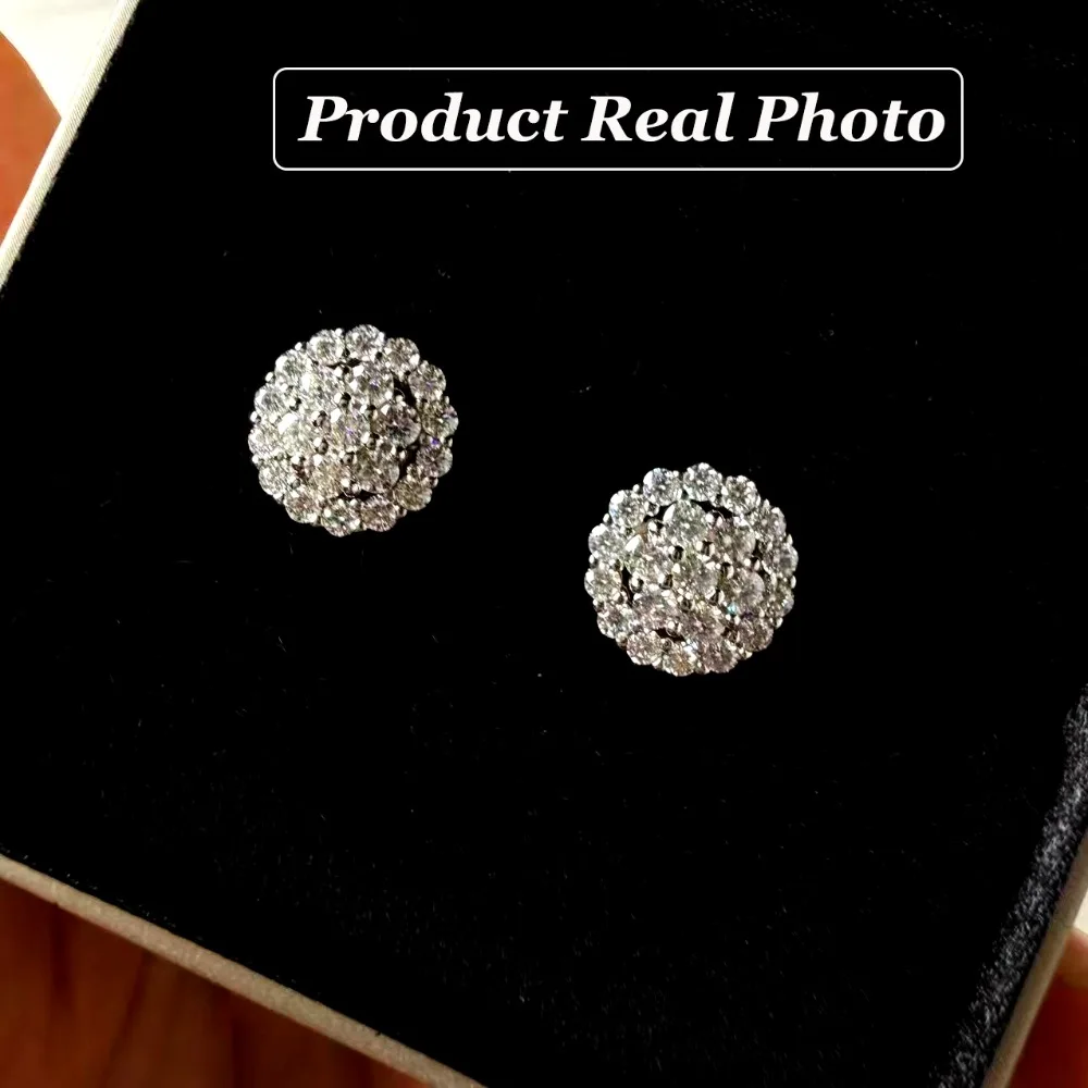 Full Moissanite D Color Women's Men Hip-hop Earrings 925 Sterling Silver Screw Ear Stud High Quality Fine Jewelry for Women Gift
