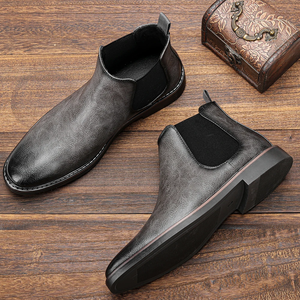 40~46 Men Chelsea Boots Brand Retro Comfortable 2024 Fashion Men Boots #KD5241