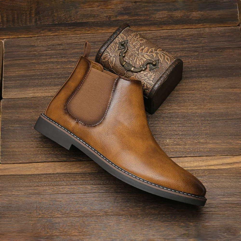 40~46 Men Chelsea Boots Brand Retro Comfortable 2024 Fashion Men Boots #KD5241