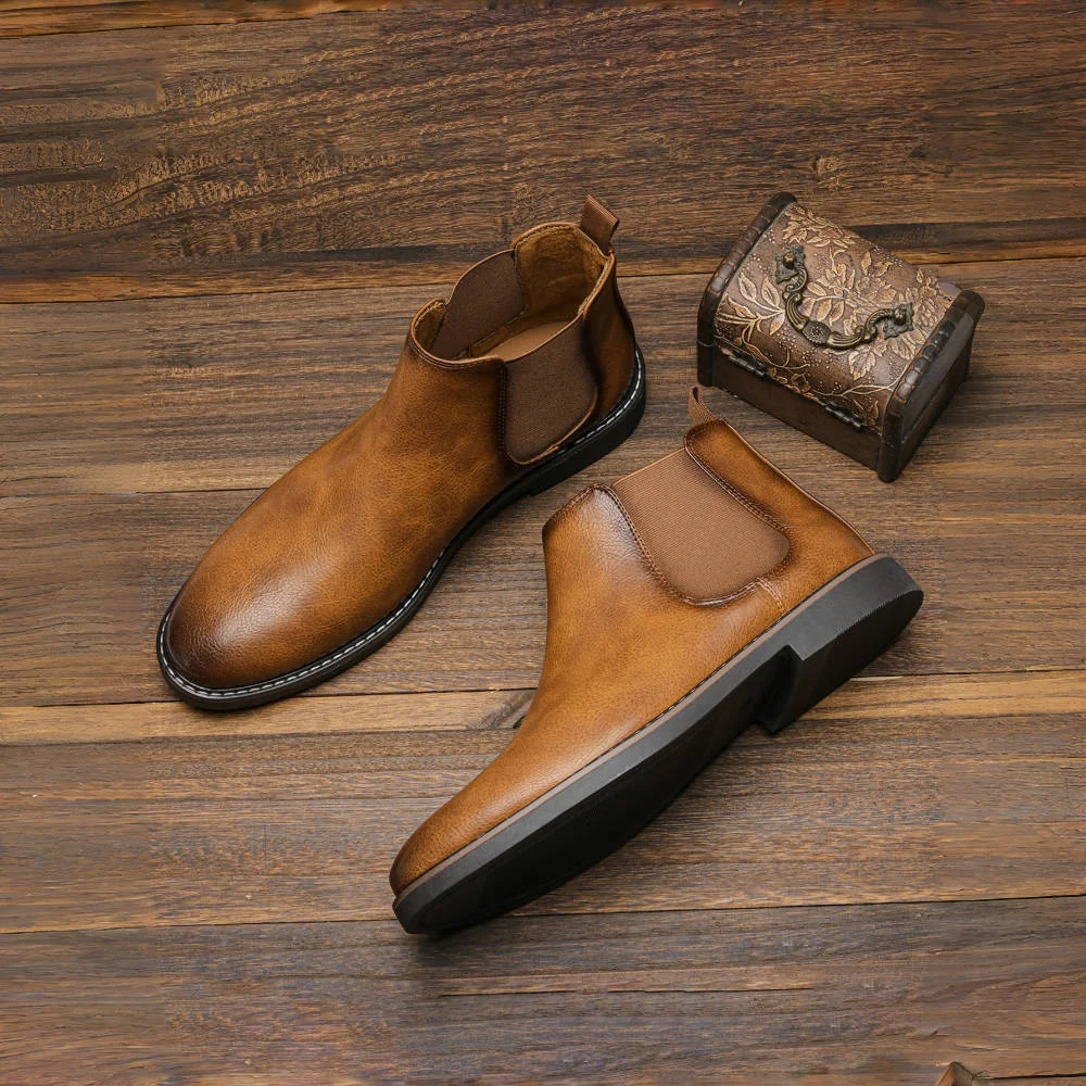 40~46 Men Chelsea Boots Brand Retro Comfortable 2024 Fashion Men Boots #KD5241