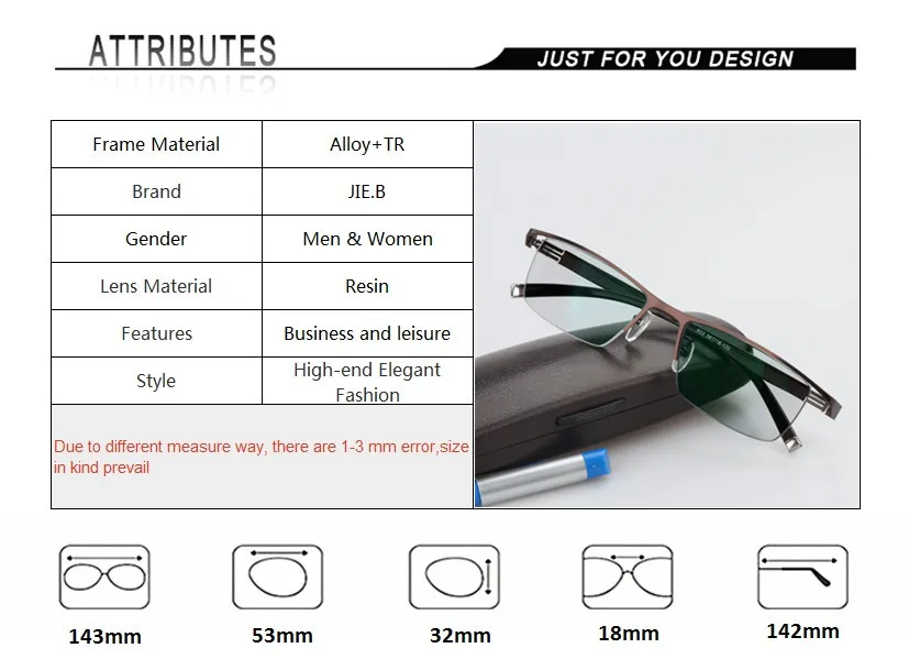 New Design Photochromic Reading Glasses Men Half Rim Titanium alloy Presbyopia Eyeglasses sunglasses discoloration with diopters