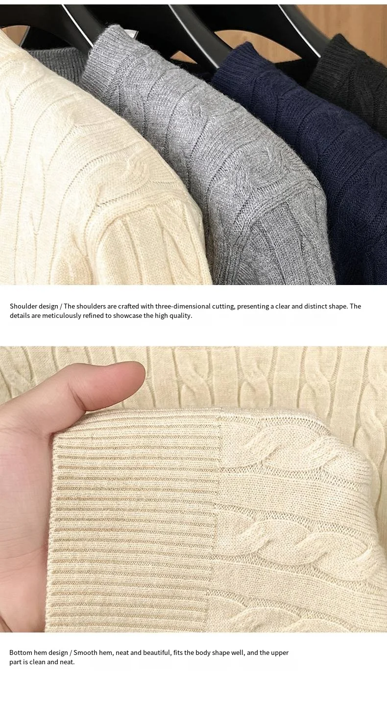 Autumn Winter Men Long-Sleeved Knitwear Round Neck Horse embroidery No Pilling No Fading Versatile Leisure Sweater Fashion tops