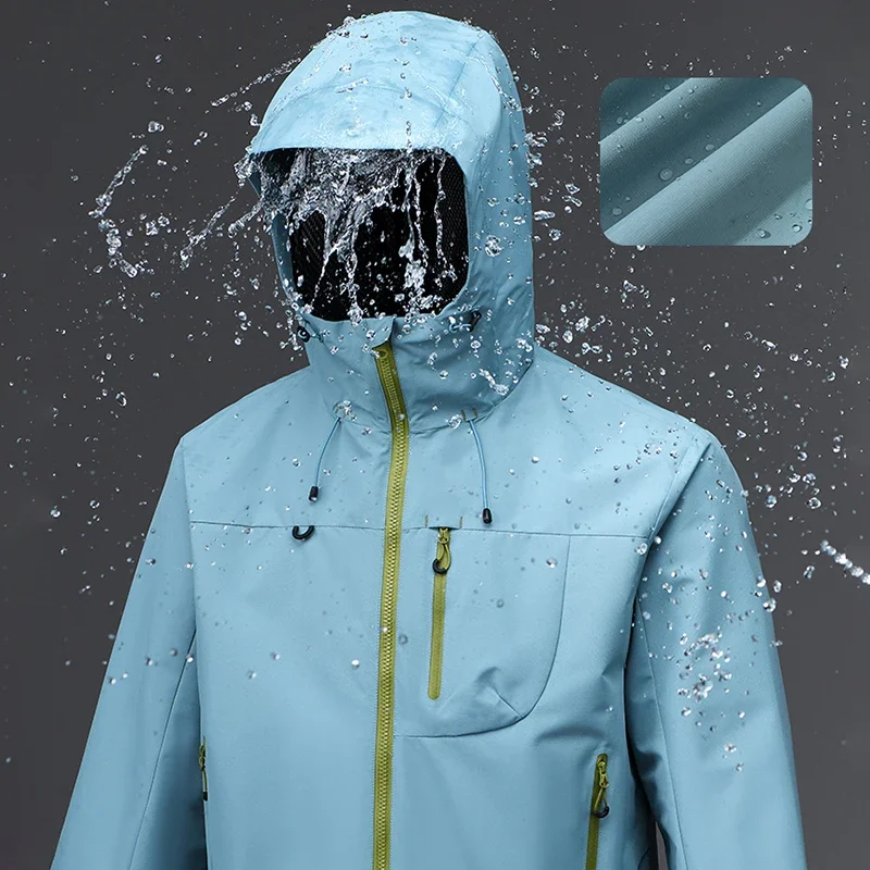 New Men's Outdoor Jacket Waterproof Windbreaker Sports Climbing Trekking Multiple Pockets Skiing Softshell Zipper Hooded Jackets