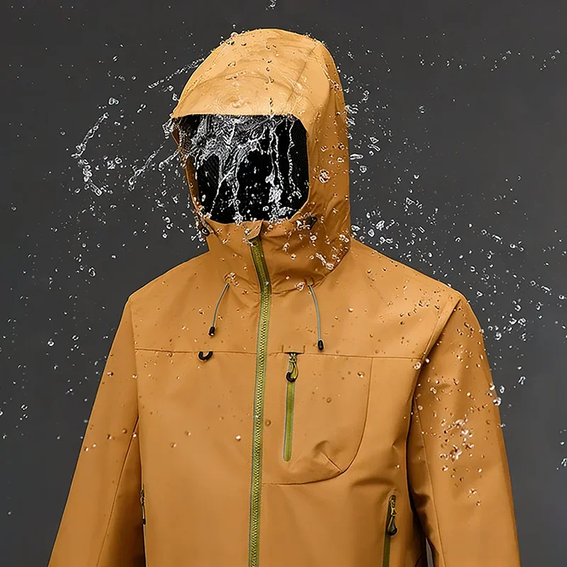 New Men's Outdoor Jacket Waterproof Windbreaker Sports Climbing Trekking Multiple Pockets Skiing Softshell Zipper Hooded Jackets
