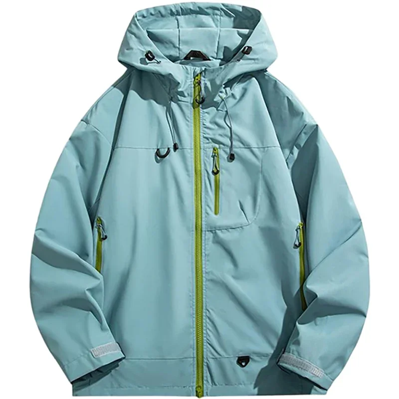 New Men's Outdoor Jacket Waterproof Windbreaker Sports Climbing Trekking Multiple Pockets Skiing Softshell Zipper Hooded Jackets