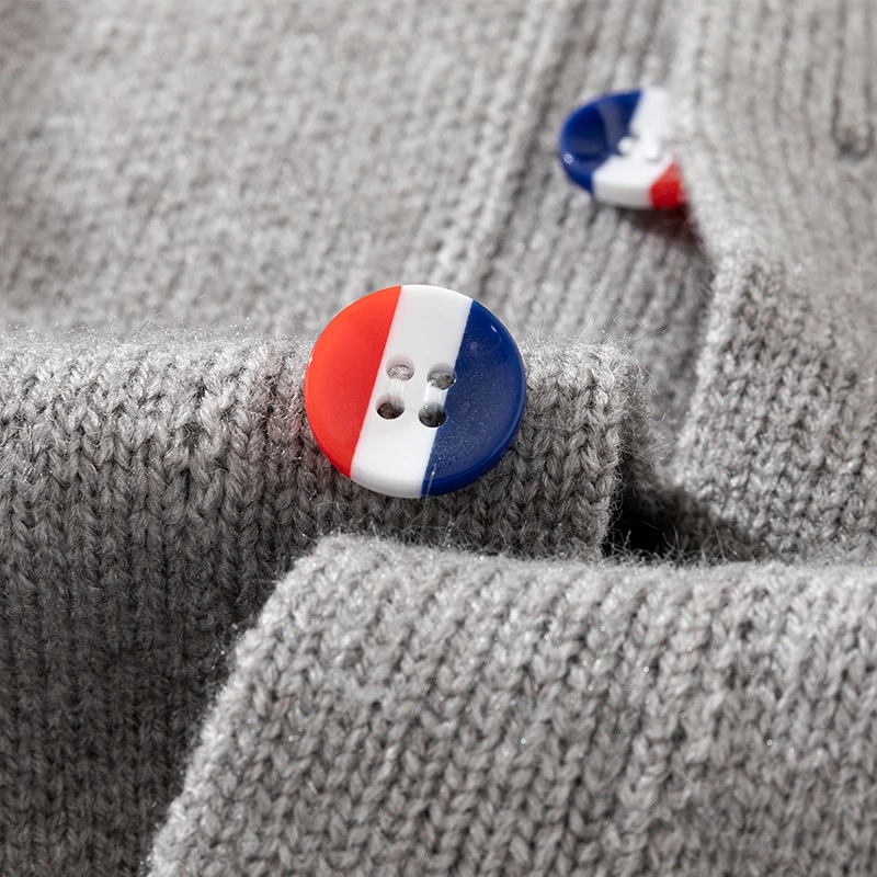 High Quality Men New Long-Sleeved Sweater Jacket Round Neck Single-Breasted Animal Pattern Knitwear Fashion Trend Men's Clothing