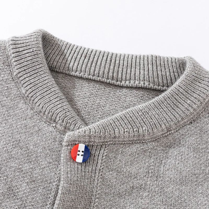High Quality Men New Long-Sleeved Sweater Jacket Round Neck Single-Breasted Animal Pattern Knitwear Fashion Trend Men's Clothing