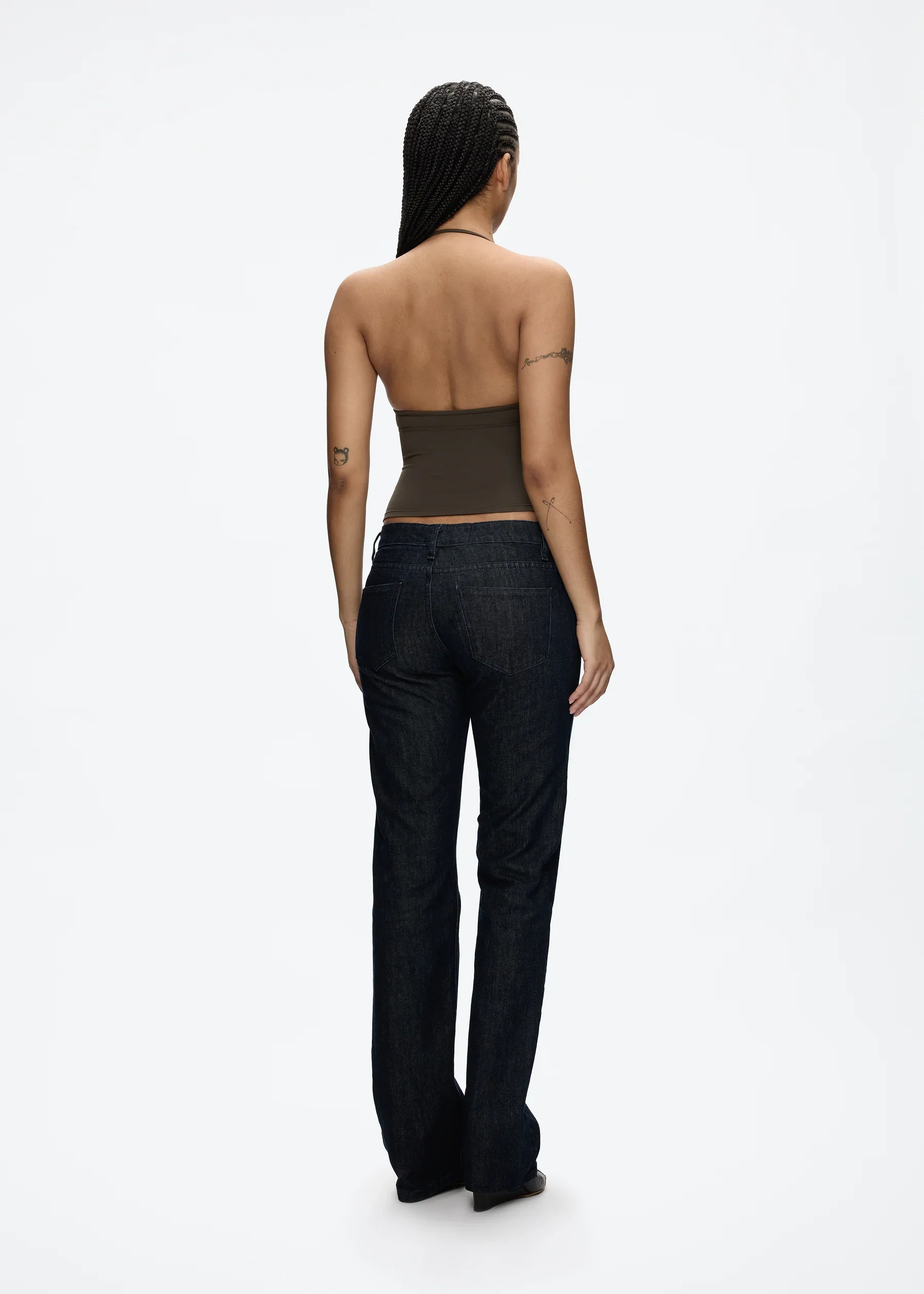 Tank Deep V Halter Neck Camisole, Slim Fit Short Crop Top, Tight-Fitting Waist-Cinching Backless Tank Top, Versatile Outerwear Solid Color Base Shirt