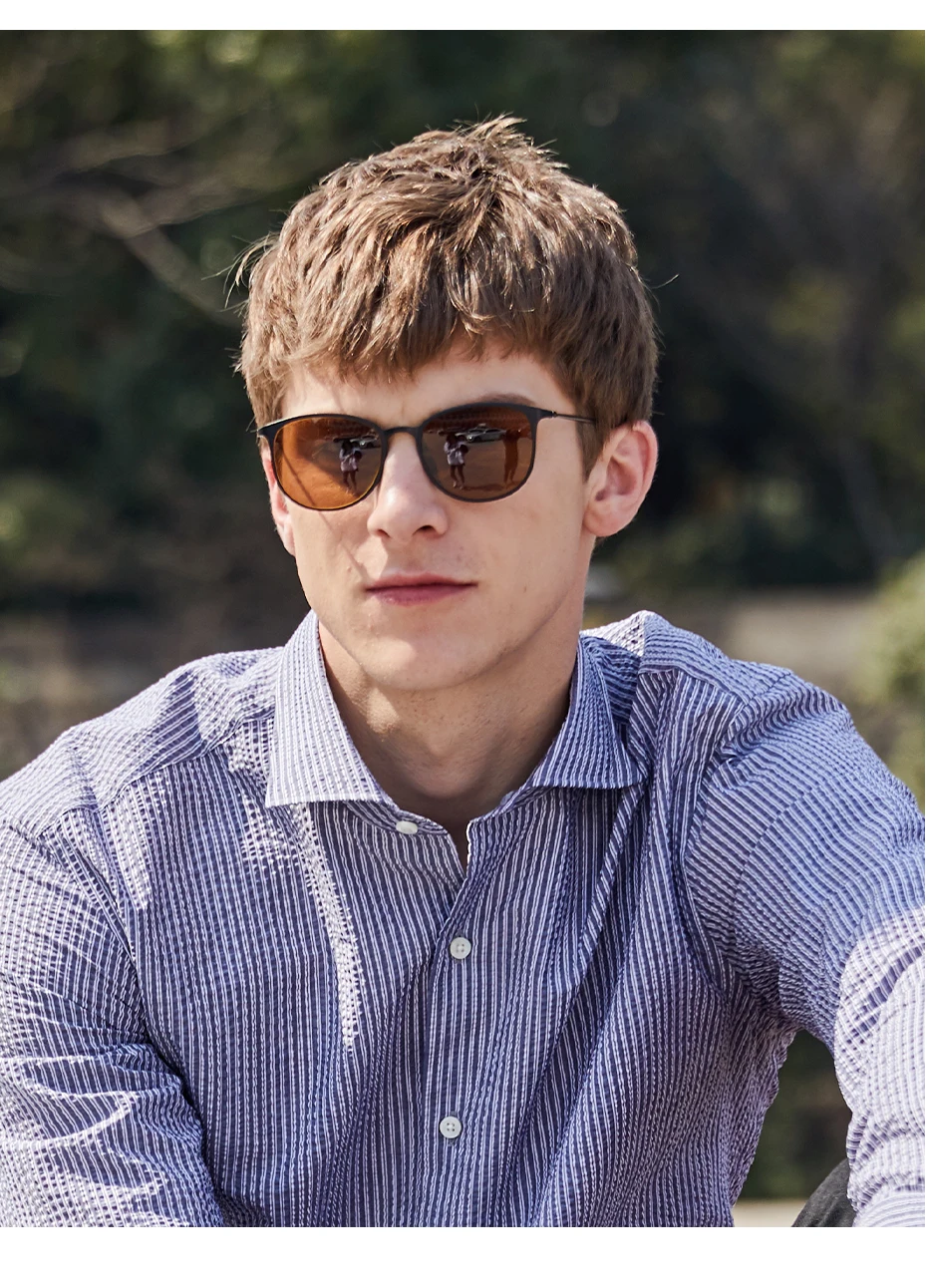 CAPONI Men Sunglasses Photochromic β Titanium Leg TR Frame Vintage Outdoor Eye Glasses Night Vision Male Sun Glasses BSYS520