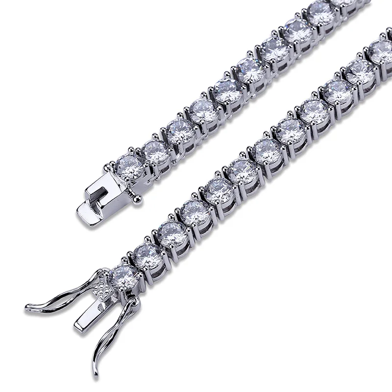 TOPGRILLZ 5MM Iced Out Bling AAA Zircon 1 Row Tennis Chain Necklace Men Hip Hop Jewelry Dropshipping