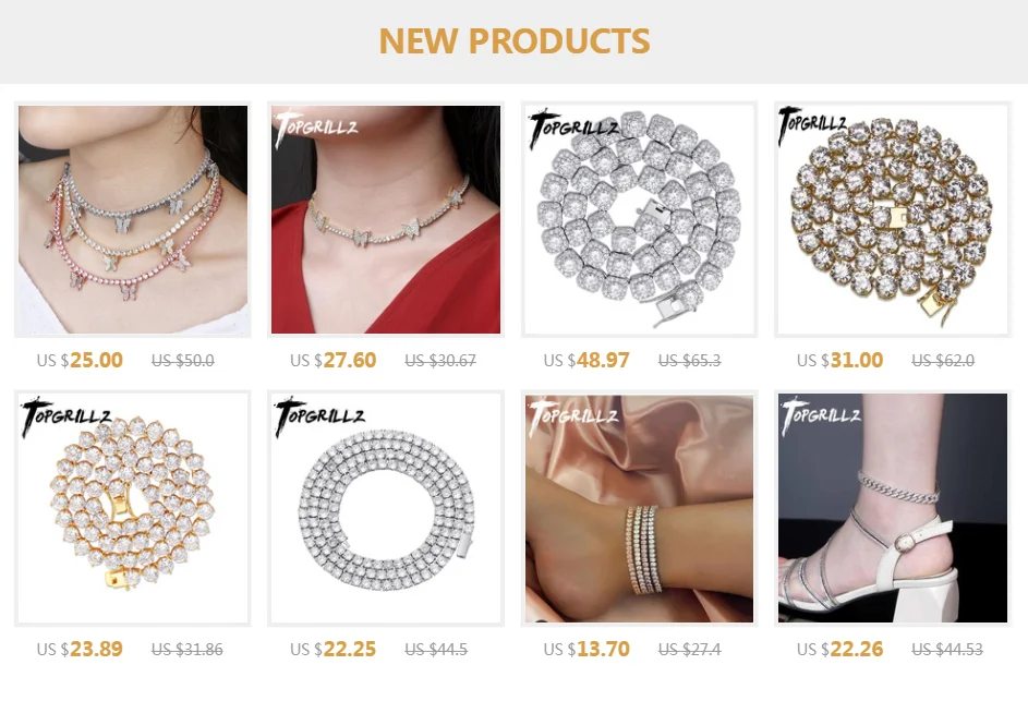 TOPGRILLZ 5MM Iced Out Bling AAA Zircon 1 Row Tennis Chain Necklace Men Hip Hop Jewelry Dropshipping