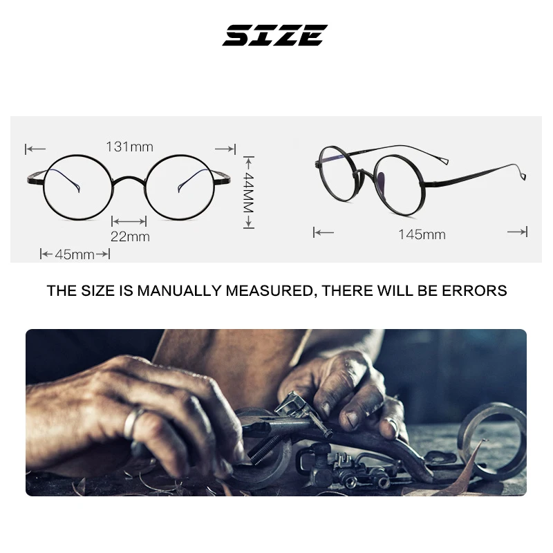 Vintage Titanium Glasses Frame Men Korean Round Optical Myopia Prescription Eyeglasses Frame Women Luxury Brand Small Eyewear