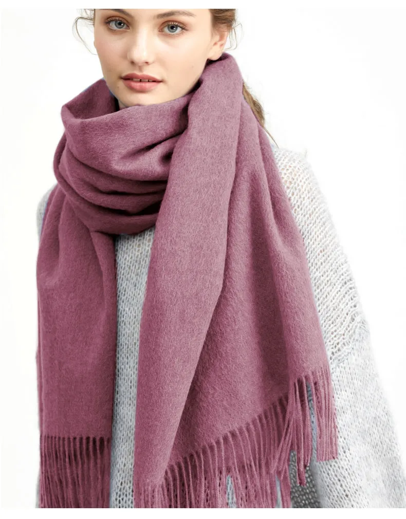 Wool Winter Scarf Women Fashion Shawl Adult Solid Scarves Luxury Autumn Shawls and Wraps  Poncho Scarfs for Ladies Unisex Wrap
