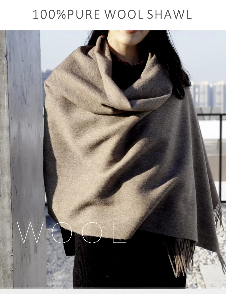 Wool Winter Scarf Women Fashion Shawl Adult Solid Scarves Luxury Autumn Shawls and Wraps  Poncho Scarfs for Ladies Unisex Wrap