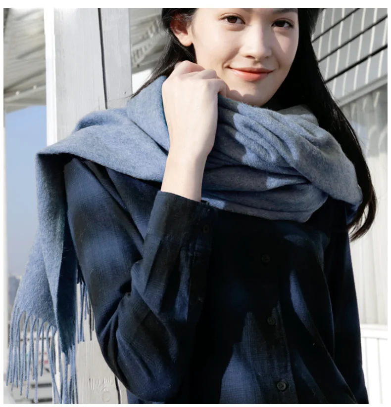 Wool Winter Scarf Women Fashion Shawl Adult Solid Scarves Luxury Autumn Shawls and Wraps  Poncho Scarfs for Ladies Unisex Wrap