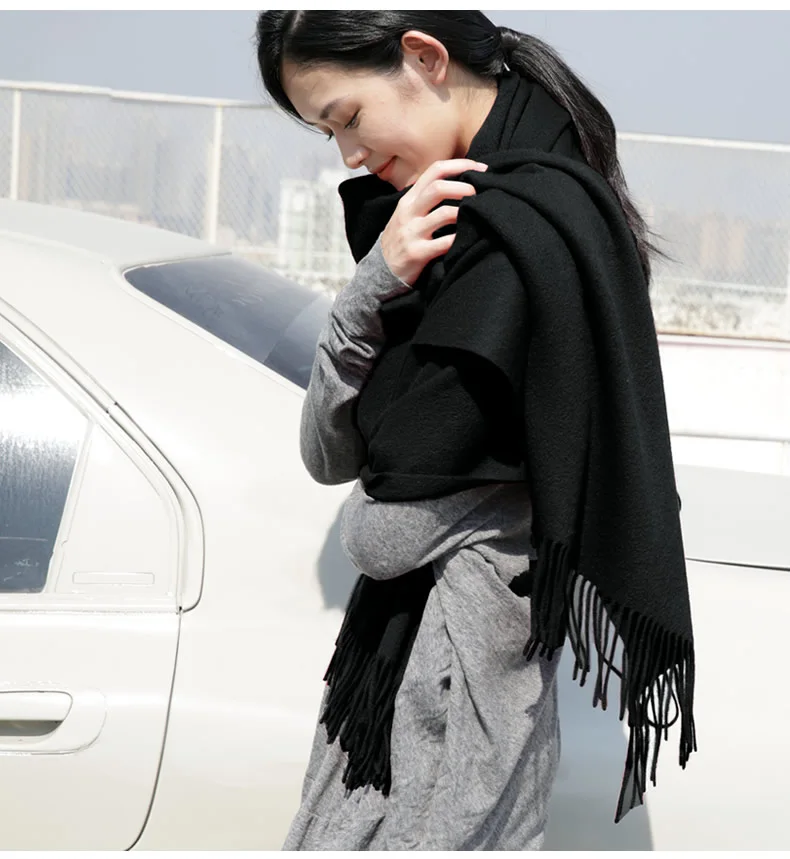 Wool Winter Scarf Women Fashion Shawl Adult Solid Scarves Luxury Autumn Shawls and Wraps  Poncho Scarfs for Ladies Unisex Wrap