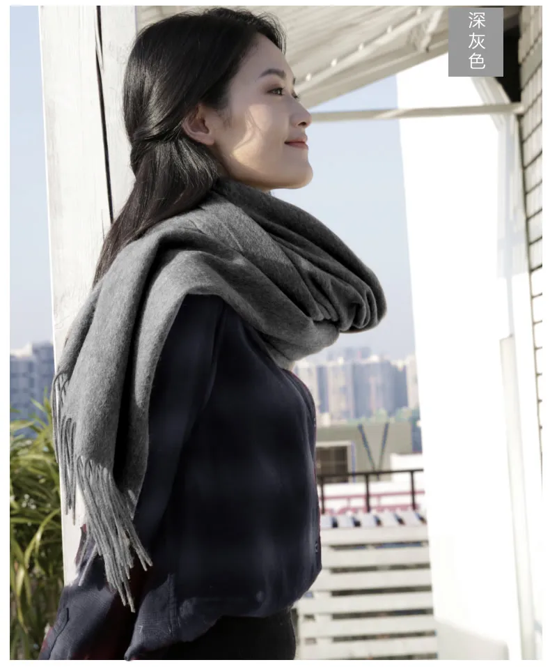 Wool Winter Scarf Women Fashion Shawl Adult Solid Scarves Luxury Autumn Shawls and Wraps  Poncho Scarfs for Ladies Unisex Wrap