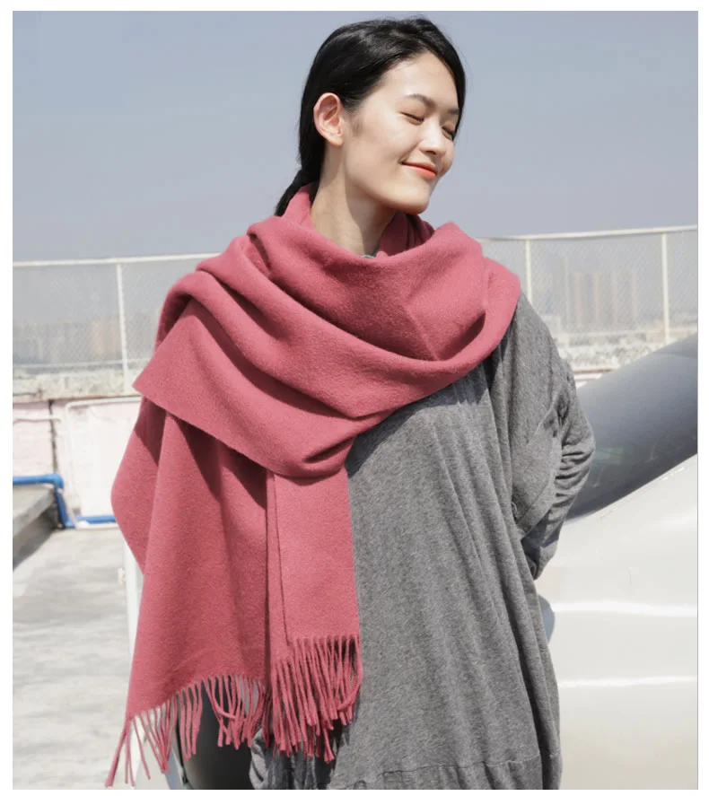 Wool Winter Scarf Women Fashion Shawl Adult Solid Scarves Luxury Autumn Shawls and Wraps  Poncho Scarfs for Ladies Unisex Wrap