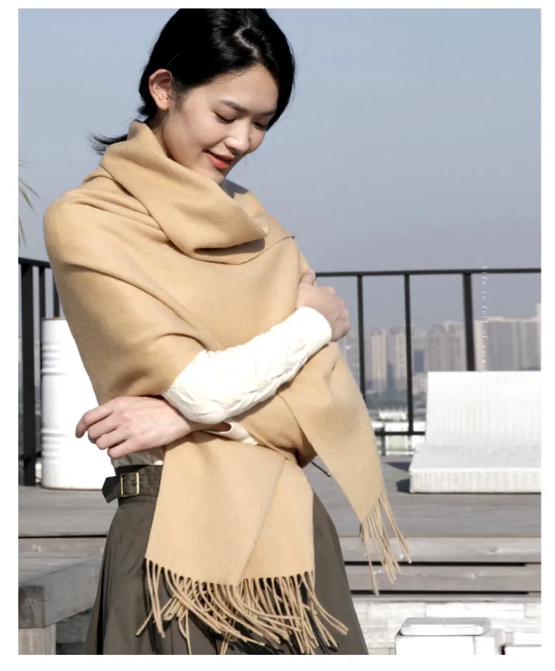 Wool Winter Scarf Women Fashion Shawl Adult Solid Scarves Luxury Autumn Shawls and Wraps  Poncho Scarfs for Ladies Unisex Wrap