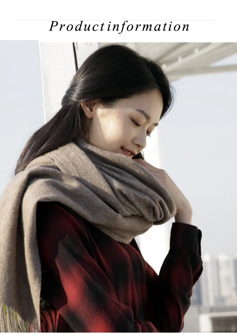 Wool Winter Scarf Women Fashion Shawl Adult Solid Scarves Luxury Autumn Shawls and Wraps  Poncho Scarfs for Ladies Unisex Wrap