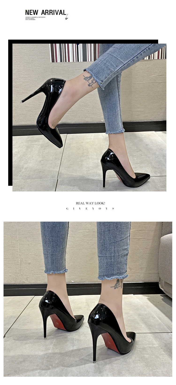 Aphixta 12cm Office Thin Heels Pumps Women Shoes Pointed Toe Patent Leather Wedding Dress Shoes Woman Chaussures Femme