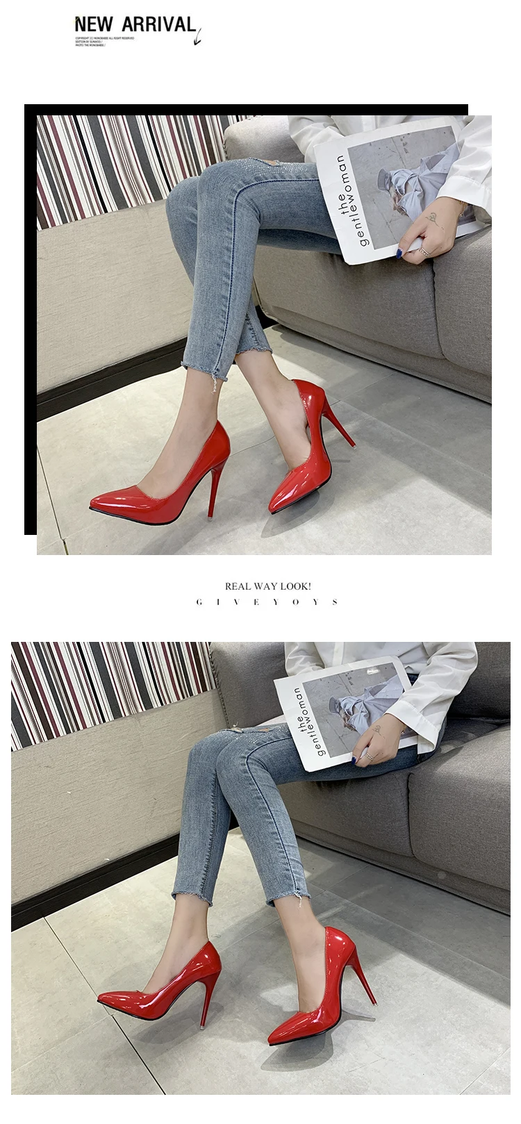 Aphixta 12cm Office Thin Heels Pumps Women Shoes Pointed Toe Patent Leather Wedding Dress Shoes Woman Chaussures Femme