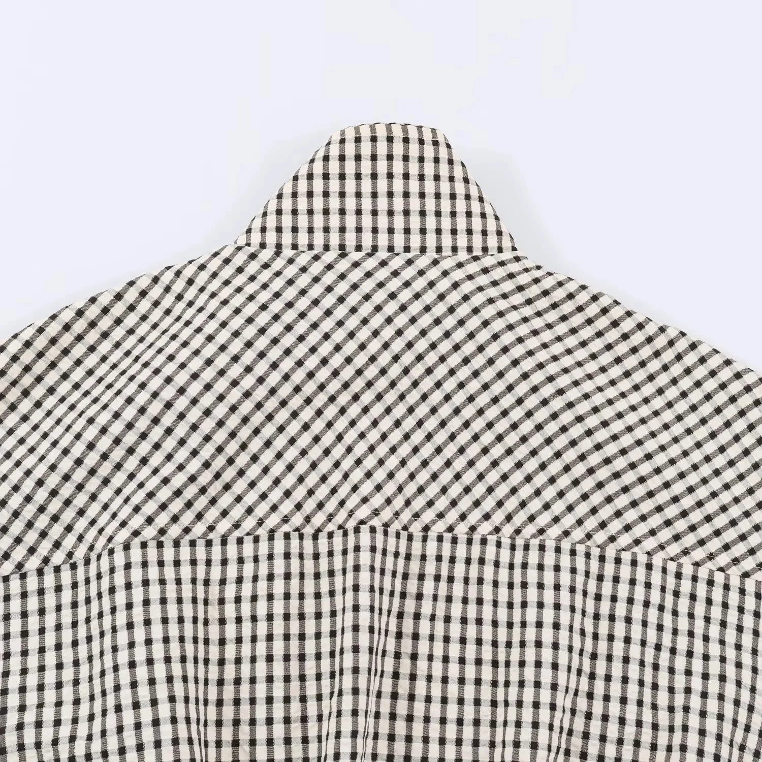 BSAY Autumn Women Plaid Er Jacket Stand Collar Zip Up Cropped Jacket Long Sleeve Elastic Hem Loose Casual Check Outerwear