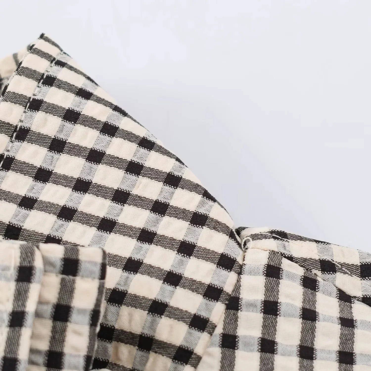 BSAY Autumn Women Plaid Er Jacket Stand Collar Zip Up Cropped Jacket Long Sleeve Elastic Hem Loose Casual Check Outerwear