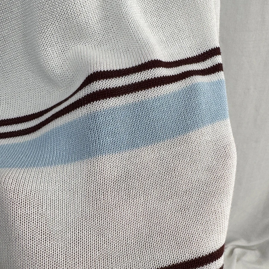 Hirsionsan 2026 Basic Stripes Knitted T Shirts Women Autumn Long Sleeves Loose Tops Ladies Casual Knitted Cotton Woman Clothing