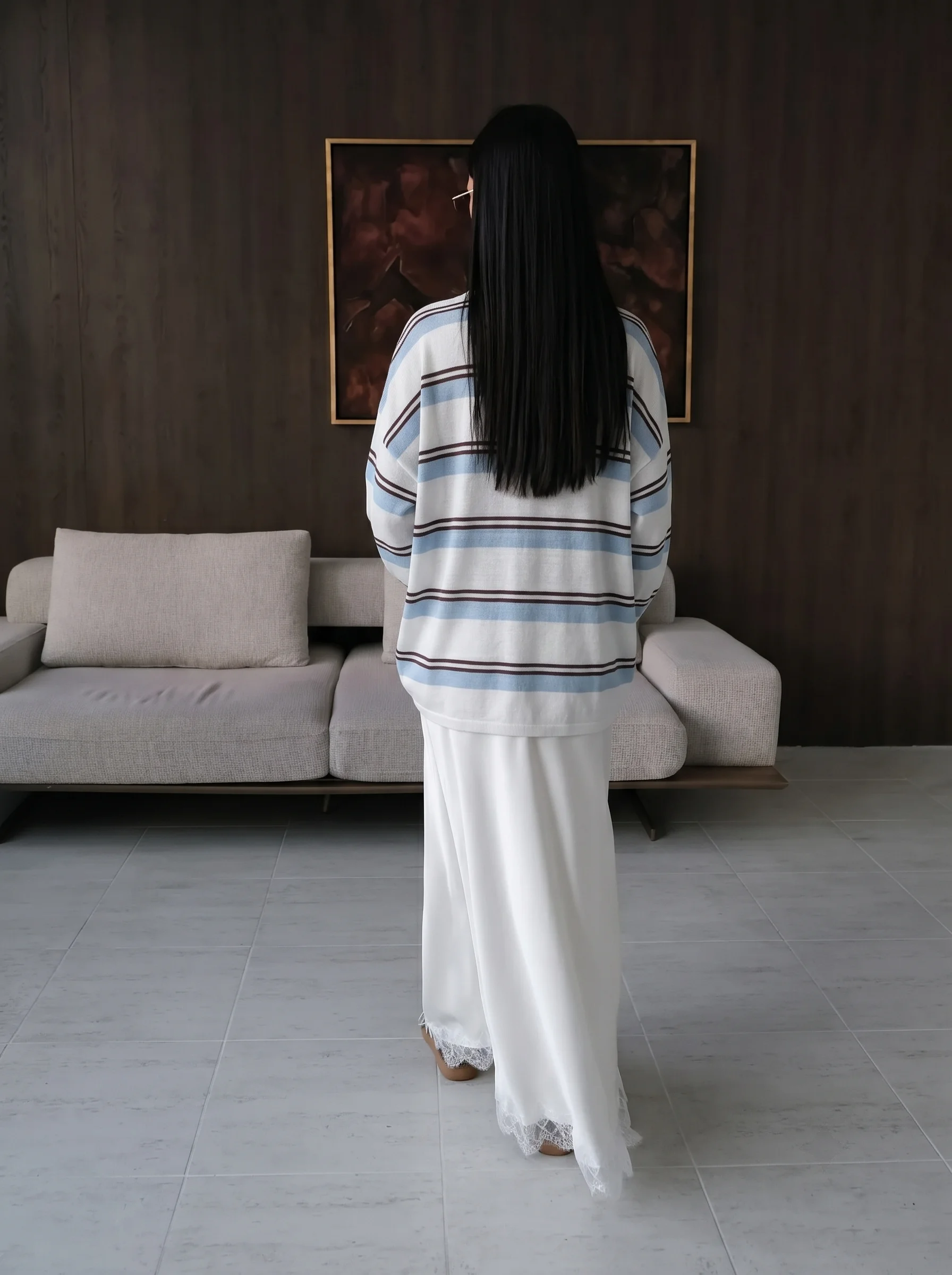 Hirsionsan 2026 Basic Stripes Knitted T Shirts Women Autumn Long Sleeves Loose Tops Ladies Casual Knitted Cotton Woman Clothing