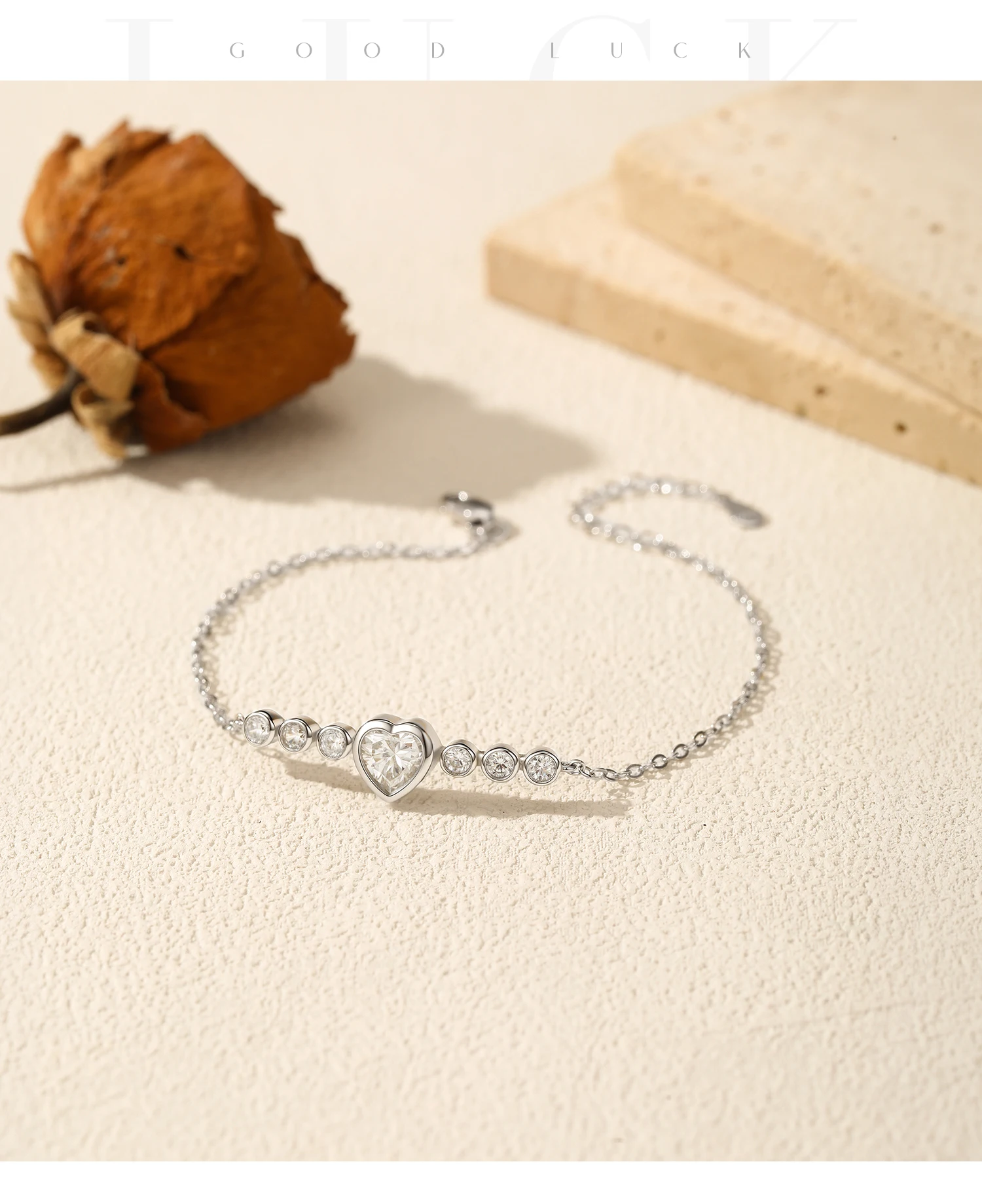 MODIAN D Color Heart Moissanite Bracelet 925 Sterling Silver Heart Lab Diamond Wrist Bracelet Wedding Fine Jewelry Gift With Box