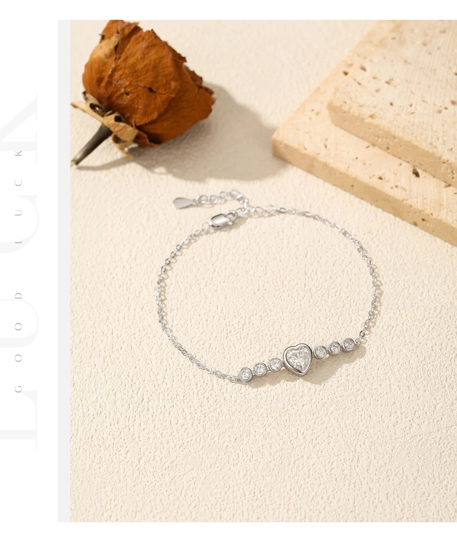 MODIAN D Color Heart Moissanite Bracelet 925 Sterling Silver Heart Lab Diamond Wrist Bracelet Wedding Fine Jewelry Gift With Box
