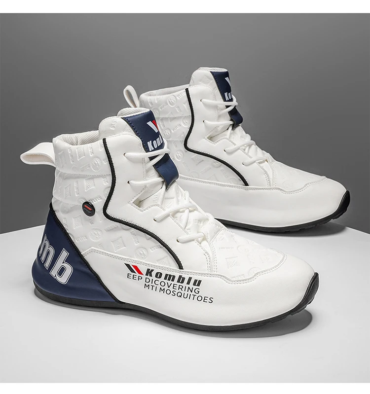 High-Top Casual Sneakers with Trendy Embossed Design, Soft and Shock-Absorbing, Versatile for Daily Commuting, Unisex Fashion Height-Increasing Sports Shoes 9