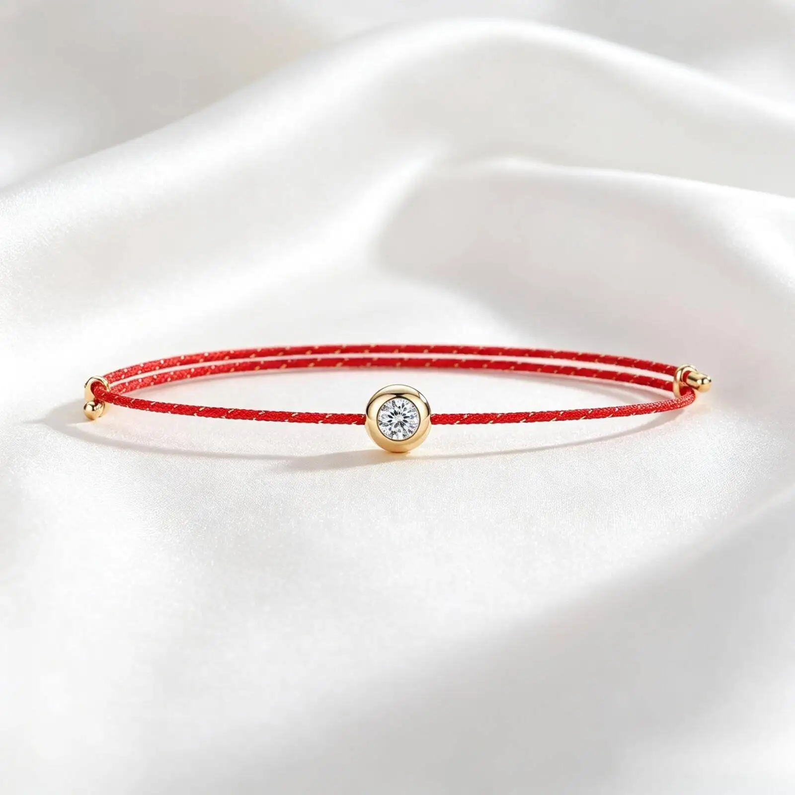 SG D Color VVS1 Moissanite Bracelet Certified 0.3ct Lab Diamond, Adjustable Cord In 6 Colors, Elegant Jewelry For Wom