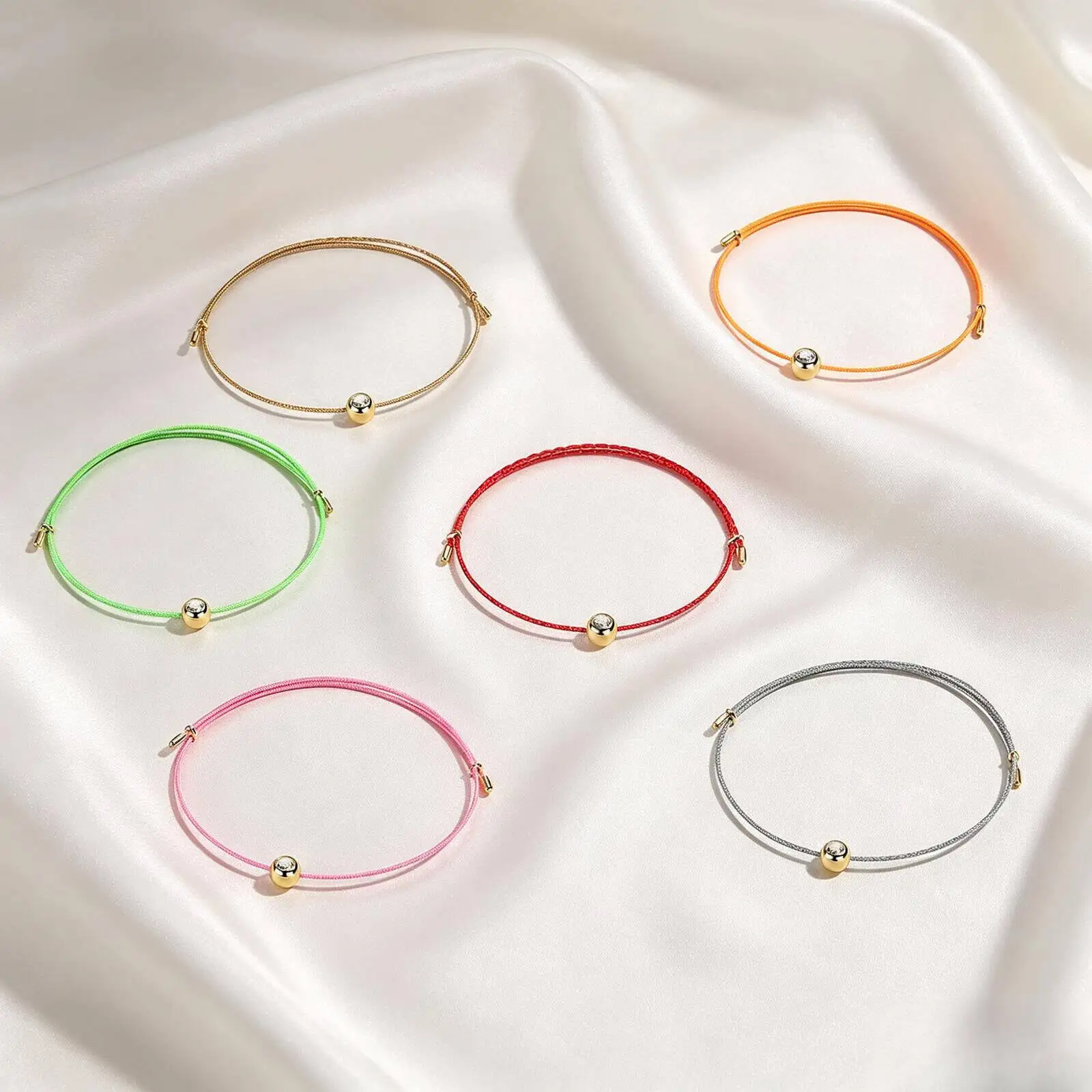 SG D Color VVS1 Moissanite Bracelet Certified 0.3ct Lab Diamond, Adjustable Cord In 6 Colors, Elegant Jewelry For Wom